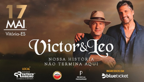 Banner do show do Vitor e Léo 17 de maio em Vitória ES