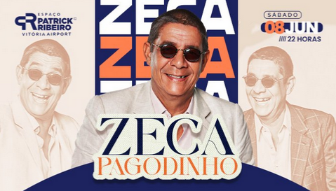 Banner do Show do Zeca Pagodinho 8 de junho em Vitória ES